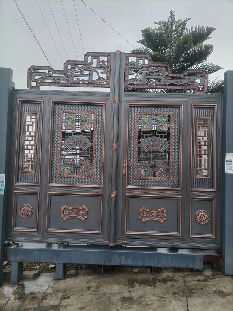 庭院围墙大门效果图 #铝艺庭院门 #好产品分享 #施工现场 - 抖音